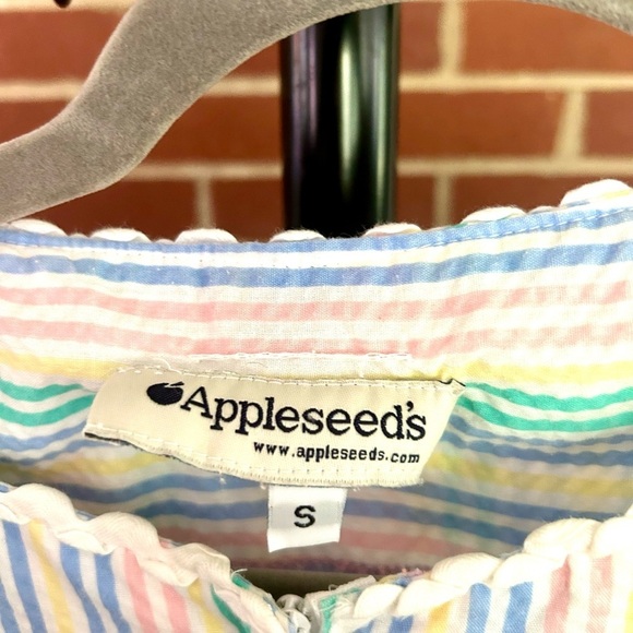 Vintage 80’s Appleseeds Seersucker Grandmacore House Dress Night Gown Robe - Picture 3 of 6